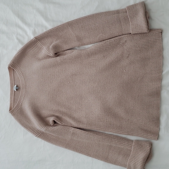 TOBI ALLISON CUFFED SLEEVE SWEATER DRESS IN ROSE - Picture 7 of 7